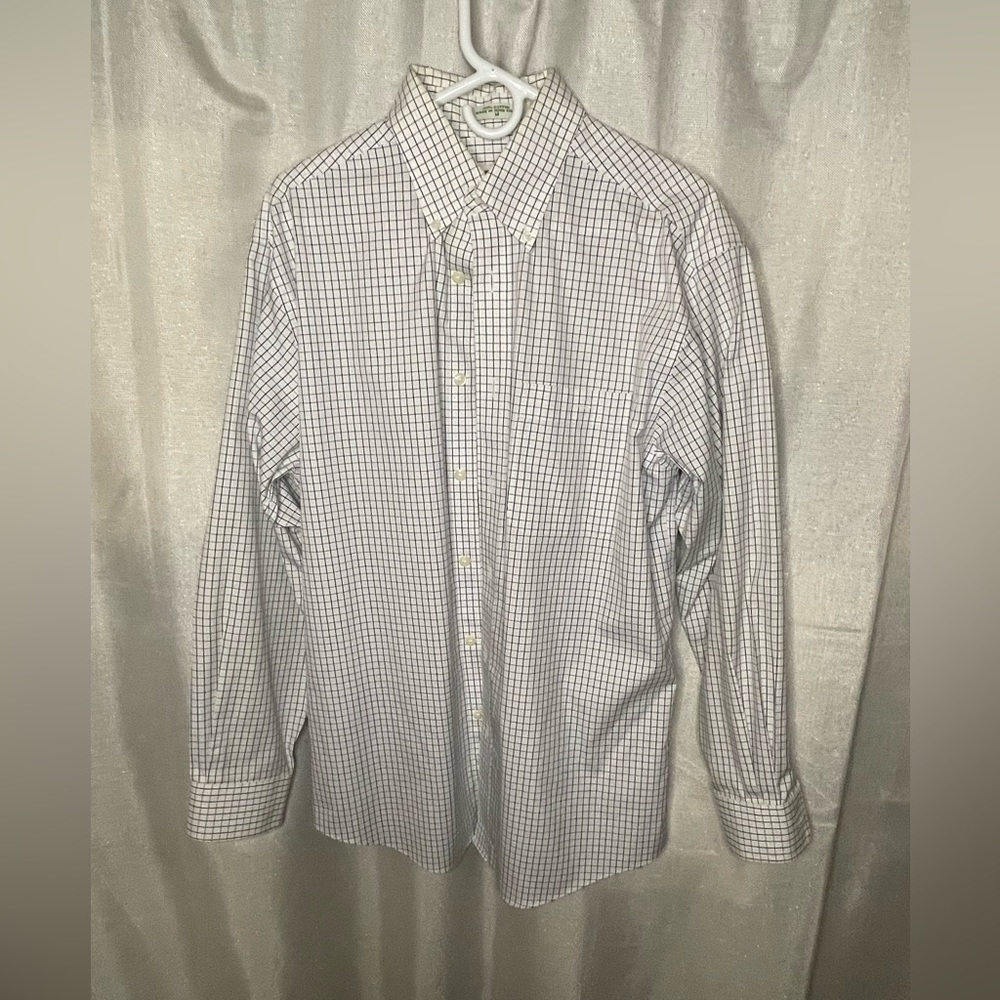 Orvis Shirt Mens M blue Plaid Long Sleeve Button Down Fishing shirt